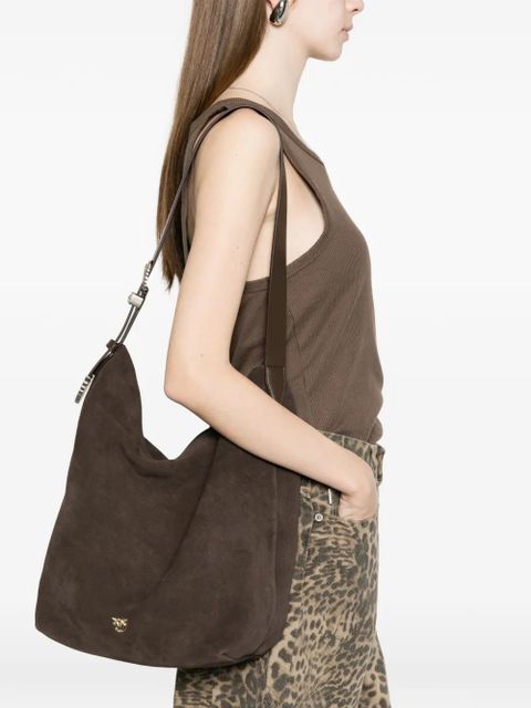 PINKO big suede shoulder bag - Brown - zdjęcie produktu nr 2