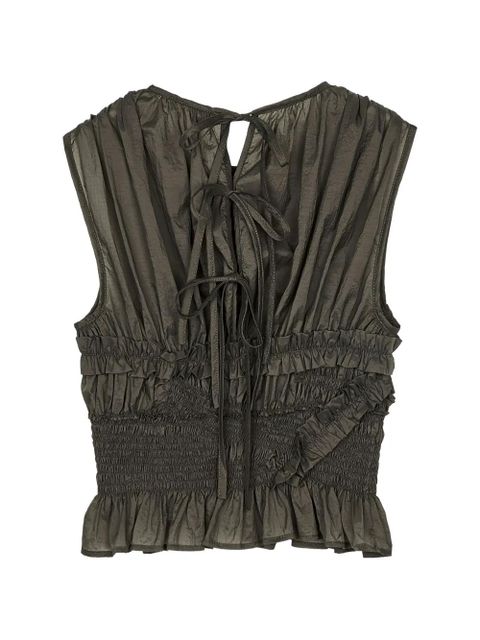 Cecilie Bahnsen CBuphi ruffled ripstop top - Green - zdjęcie produktu nr 2