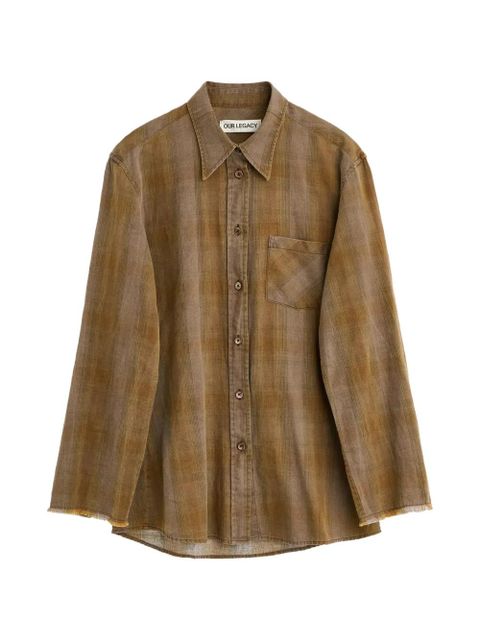 OUR LEGACY frayed collared shirt - Brown - zdjęcie produktu nr 1