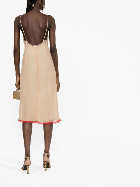 FENDI silk midi dress - Neutrals