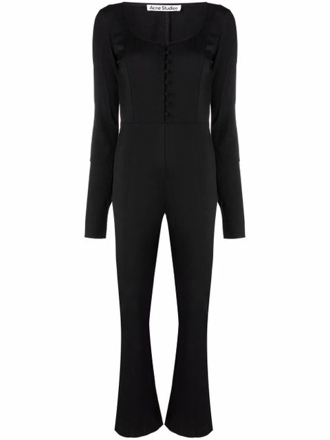 Acne Studios long-sleeve twill jumpsuit - Black - zdjęcie produktu nr 1