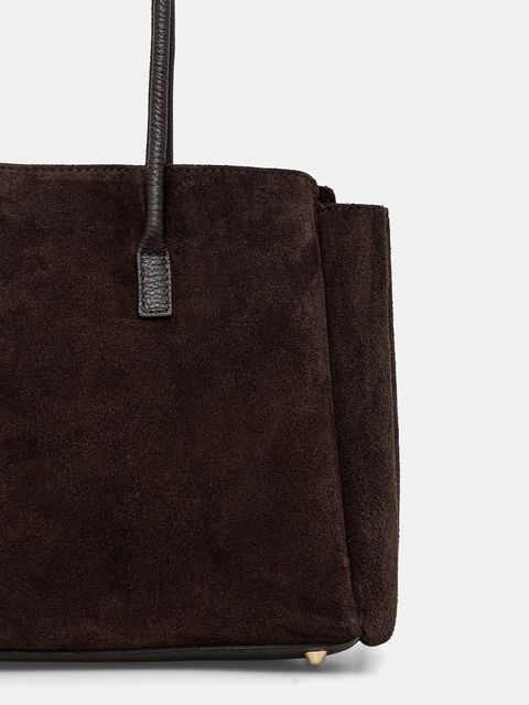 Answear.LAB torebka zamszowa kolor brązowy