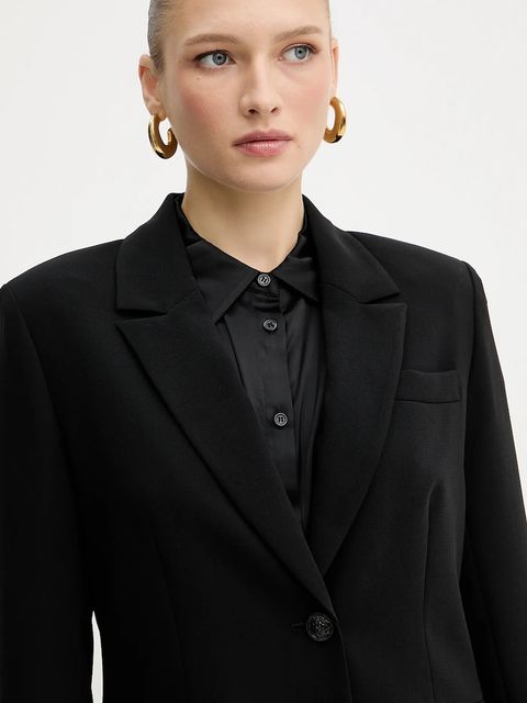 Guess marynarka THEOLINE kolor czarny jednorzędowa gładka W5YN46 WGHC2