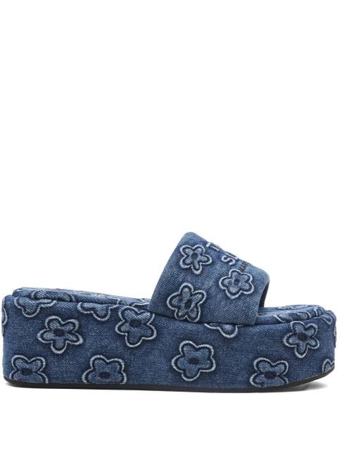 Marc Jacobs The Daisy denim platform sandals - Blue - zdjęcie produktu nr 1
