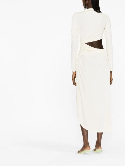 Off-White Vi-Crepe draped midi dress