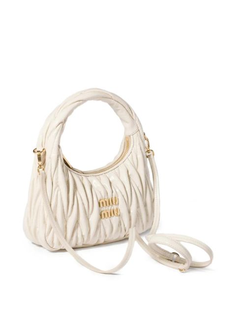 Miu Miu Wander matelassé patent leather bag - Neutrals