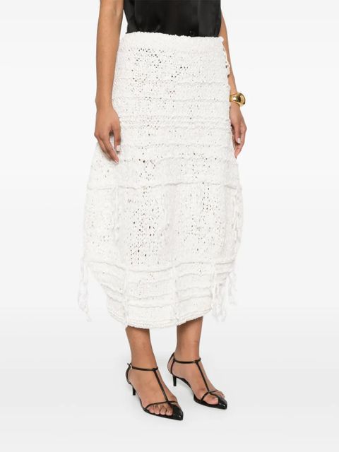 KHAITE Inna midi skirt - White