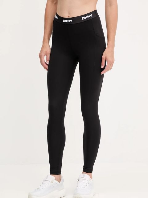 Dkny legginsy damskie kolor czarny gładkie DP5P3604 - zdjęcie produktu nr 1