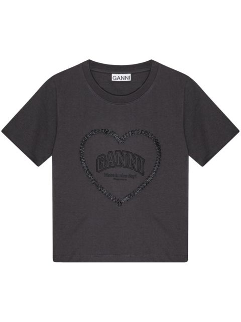 GANNI heart-motif T-shirt - Grey - zdjęcie produktu nr 1