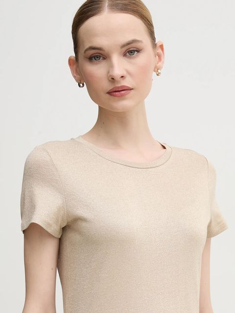 Marc Aurel t-shirt damski kolor beżowy 7632-7000-73813