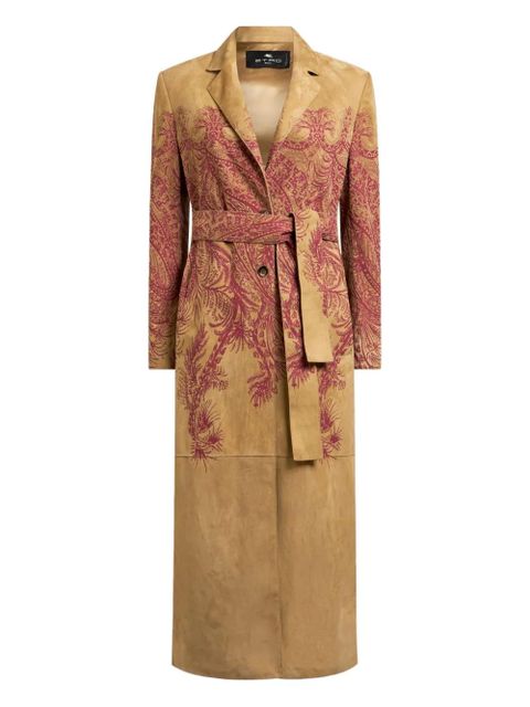 ETRO paisley-print leather coat - Brown - zdjęcie produktu nr 1