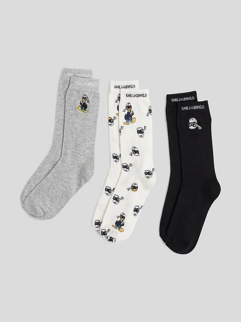 Karl Lagerfeld skarpetki KL X DISNEY 3-pack damskie kolor szary A3W47051 - zdjęcie produktu nr 1