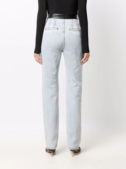 Alexander Wang pebble bleach-wash high-waist jeans - Blue