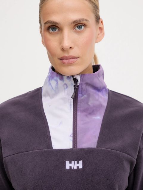 Helly Hansen bluza polarowa DAYBREAKER damska kolor fioletowy z aplikacją 49561