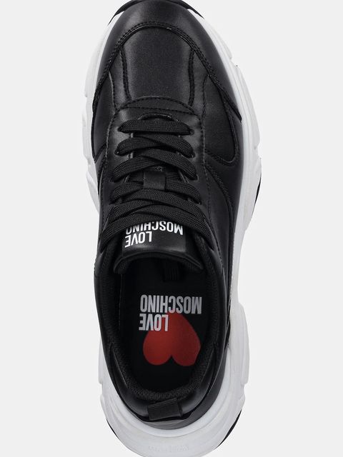 Love Moschino sneakersy skórzane damskie kolor czarny JA15246G1NIA0000