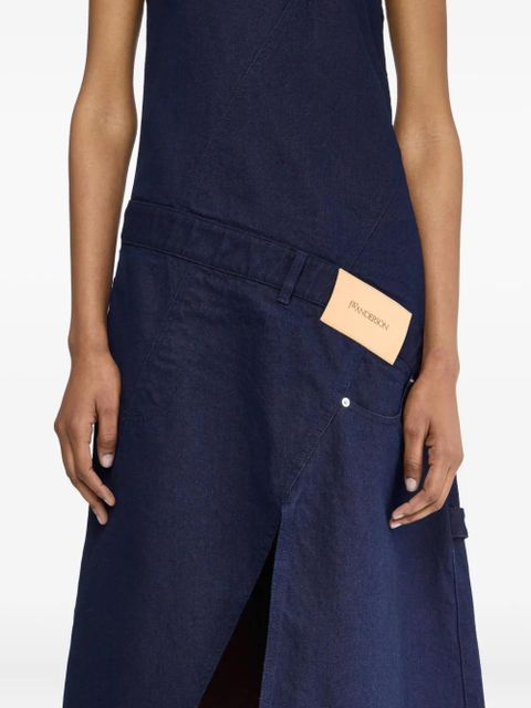 JW Anderson denim panelled midi dress - Blue