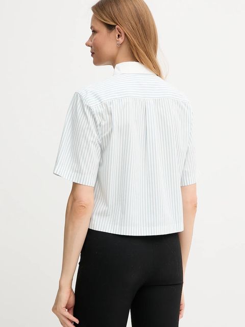 United Colors of Benetton koszula bawełniana damska kolor niebieski relaxed z kołnierzykiem klasycznym 59T7DQ0CI