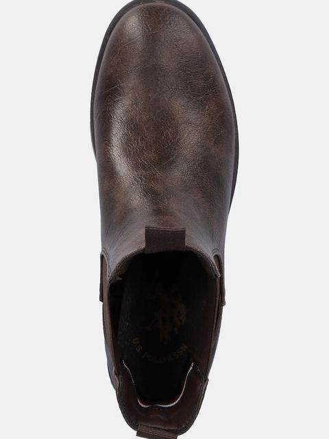 U.S. Polo Assn. sztyblety YLENIA003 damskie kolor brązowy na płaskim obcasie YLENIA003W/EY1