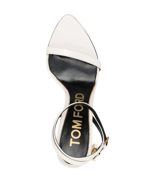 TOM FORD Padlock 120mm sandals - White