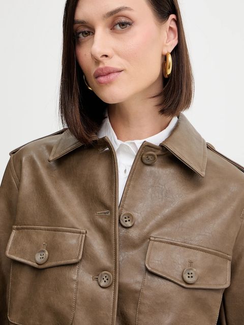 Guess kurtka DORA kolor brązowy przejściowa W5YL35 WHGW0