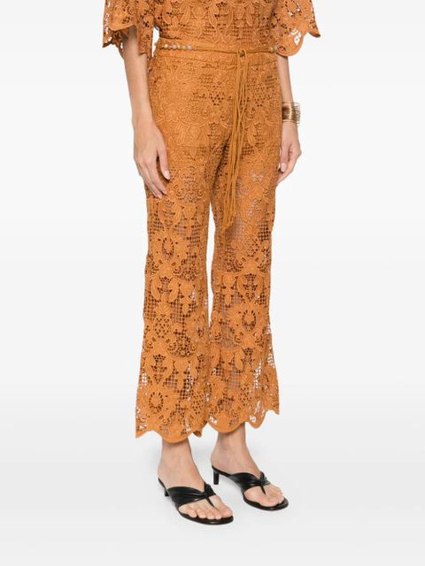 ZIMMERMANN Coco Lace flared trousers - Brown