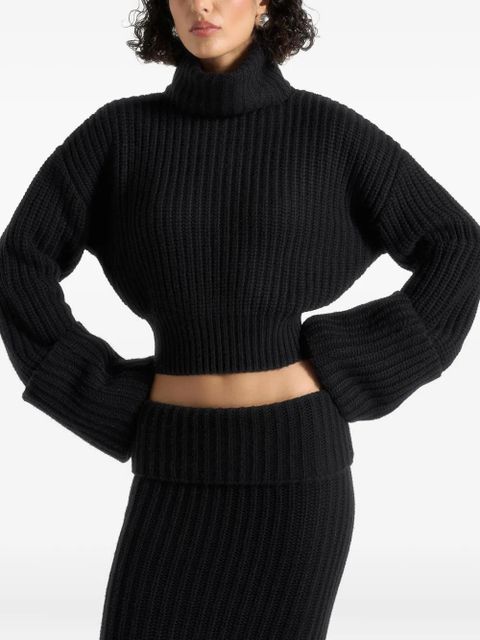 Manière De Voir Amaya roll-neck cuffed knit sweater - Black - zdjęcie produktu nr 1