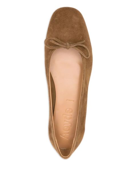 Aeyde bow-detailing ballet flats - Brown