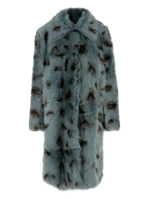 Jil Sander leopard-print shearling coat - Blue - zdjęcie produktu nr 1