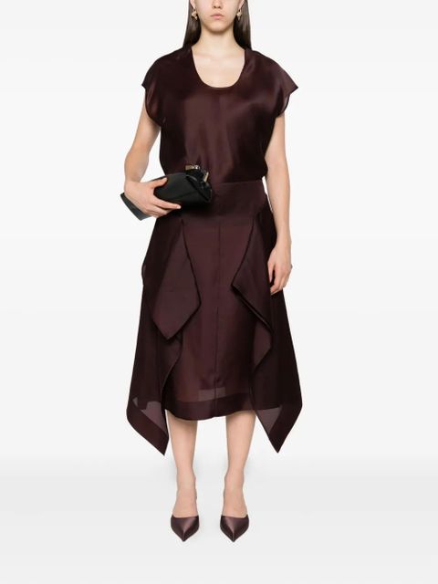 KHAITE Nina ruffled silk skirt - Purple - zdjęcie produktu nr 2