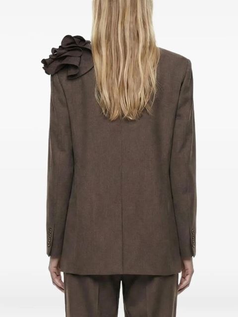 Magda Butrym floral-appliqué blazer - Brown