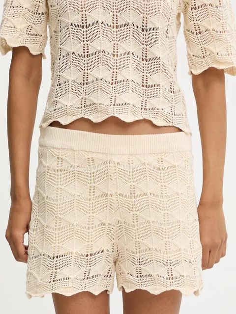 Answear.LAB bluzka i szorty bawełniane damski kolor beżowy