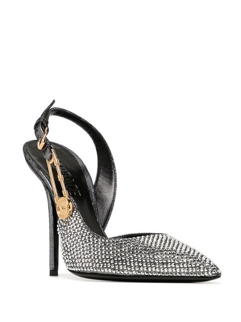 Versace Safety Pin 120mm pumps - Silver