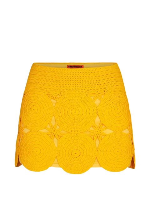 Simon Miller crochet-appliquéd mini skirt - Yellow - zdjęcie produktu nr 2