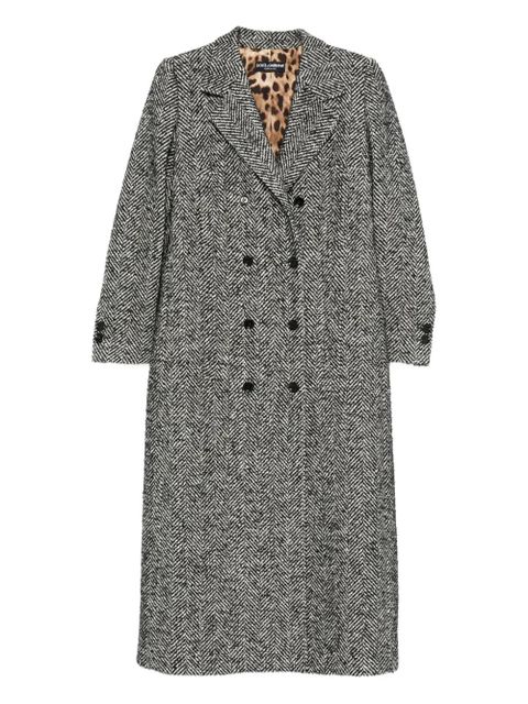 Dolce & Gabbana herringbone double-breasted coat - Grey - zdjęcie produktu nr 1