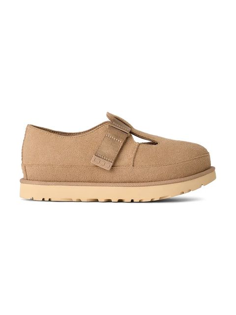 UGG półbuty zamszowe Goldenstar Mary Jane damskie kolor beżowy na platformie 1171506.SAN - zdjęcie produktu nr 1