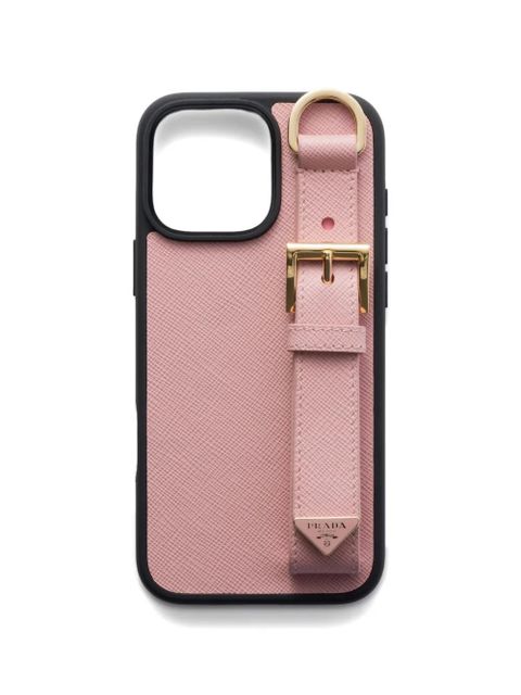 Prada Saffiano leather case for iPhone 16 Pro Max - Pink - zdjęcie produktu nr 1