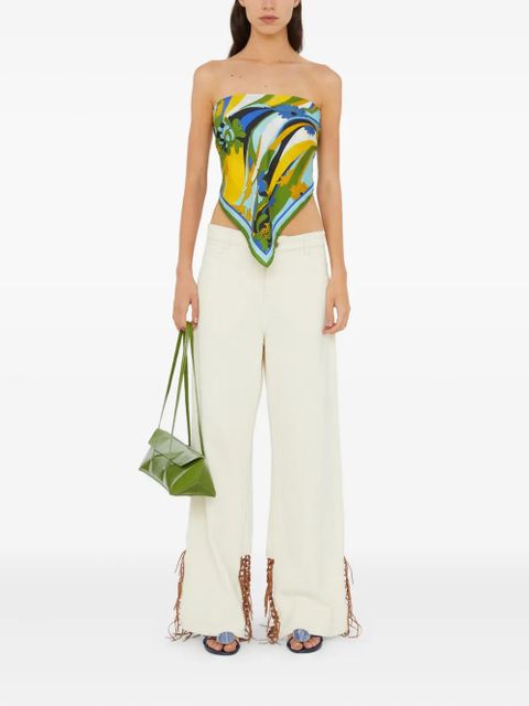 Christopher Esber floral-print silk scarf - Blue