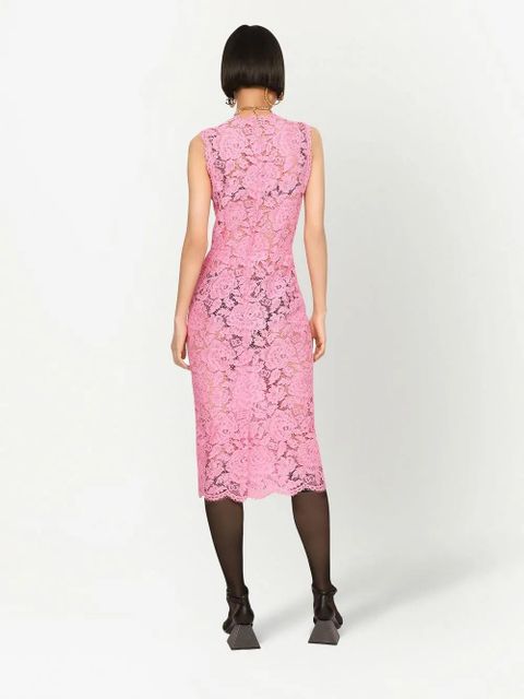 Dolce & Gabbana floral-lace midi dress - Pink - zdjęcie produktu nr 2
