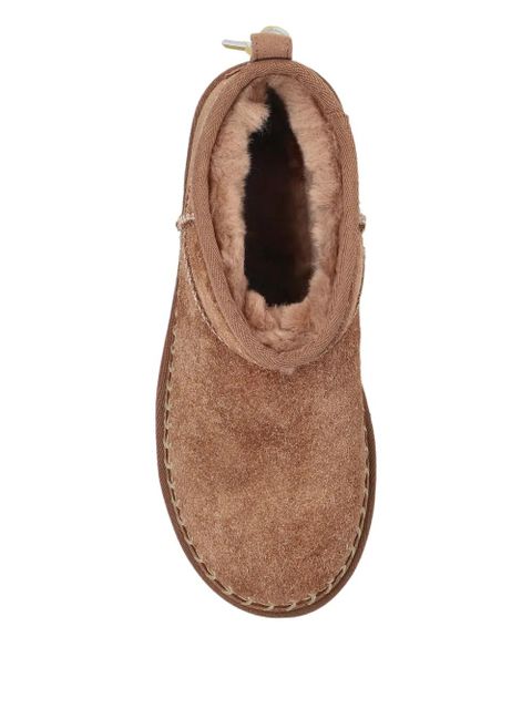 UGG mini Biarritz suede-leather stitched boots - Brown