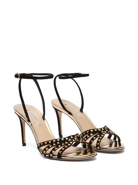 Casadei 180mm leather studded sandals - Black - zdjęcie produktu nr 2