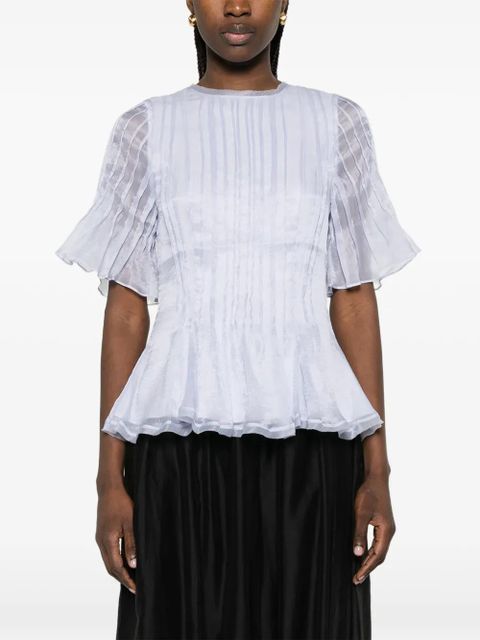 Aje Angeli flounce short-sleeve top - Blue