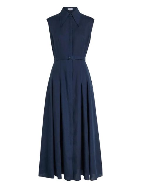 Gabriela Hearst belted collared midi dress - Blue - zdjęcie produktu nr 1