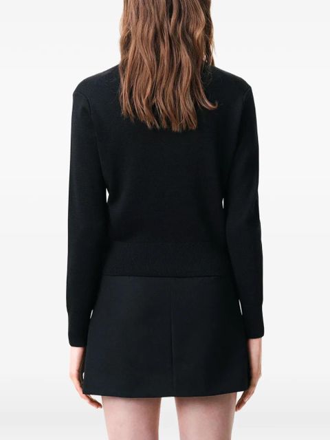 AMI Paris heart button wool cardigan - Black