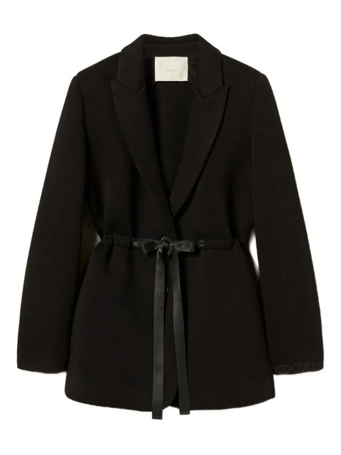 TWINSET scuba-fabric tie-waist blazer - Black - zdjęcie produktu nr 1