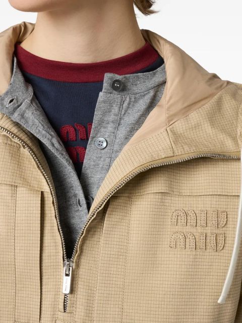 Miu Miu Long-sleeved cotton jersey T-shirt - Blue