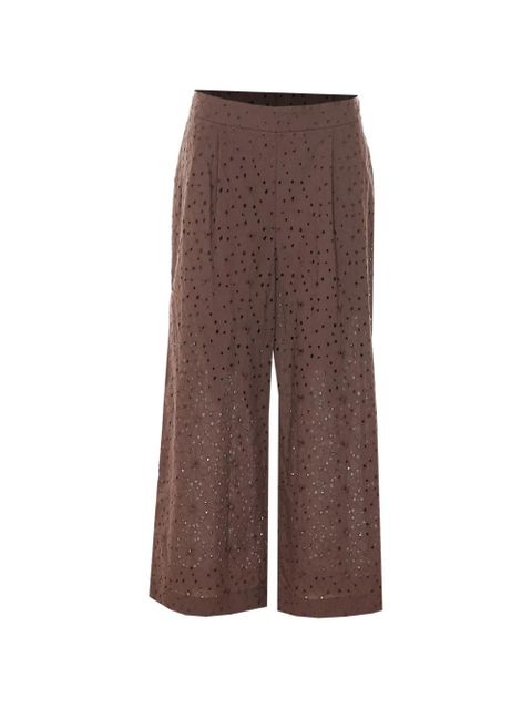 TWINSET embroidered flared trousers - Brown - zdjęcie produktu nr 1
