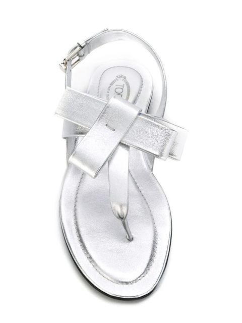 Tod's bow detail metallic sandals