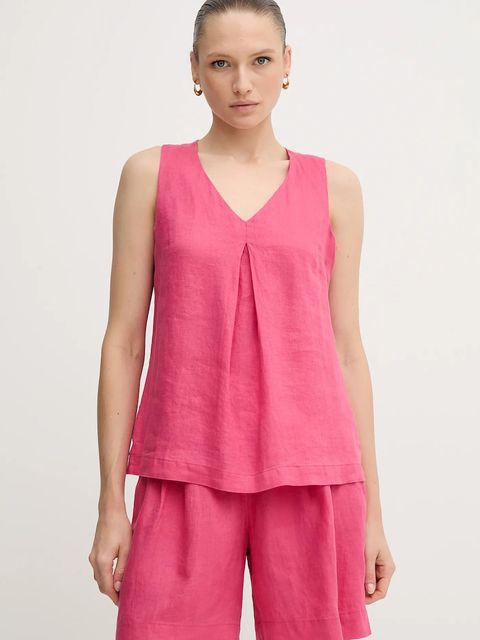 United Colors of Benetton bluzka lniana - zdjęcie produktu nr 2