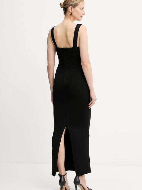 Herve Leger sukienka Alessia kolor czarny midi dopasowana CBW8524694