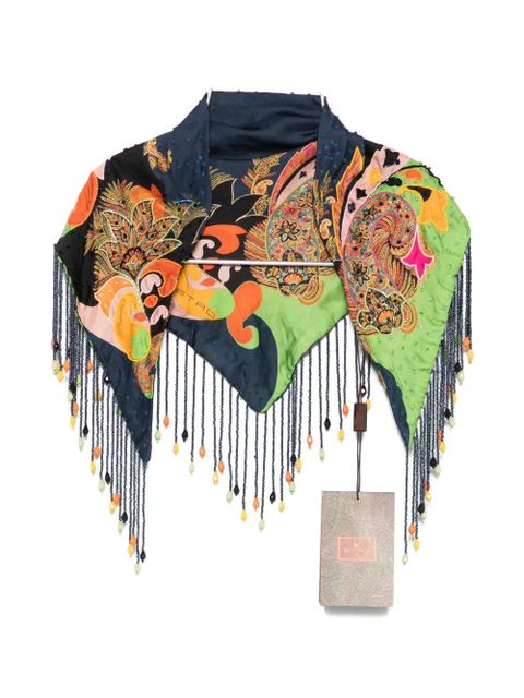 ETRO paisley-pattern beaded scarve - Blue - zdjęcie produktu nr 1